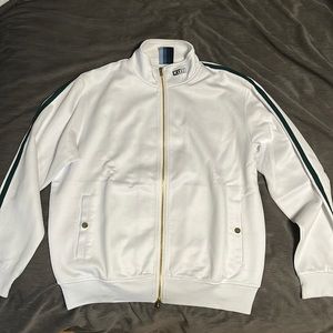 Kith Bomber Jacket with gold zipper and green sleeve line- For Men Size Medium